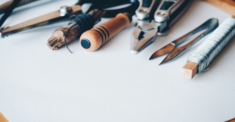 Craft Ideas - Several Handheld Tools on White Printer Paper